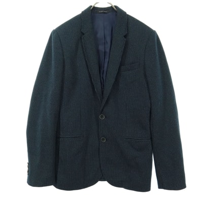 ZARA MAN ザラマン 総柄 長袖 テーラードジャケット 48 ネイビー