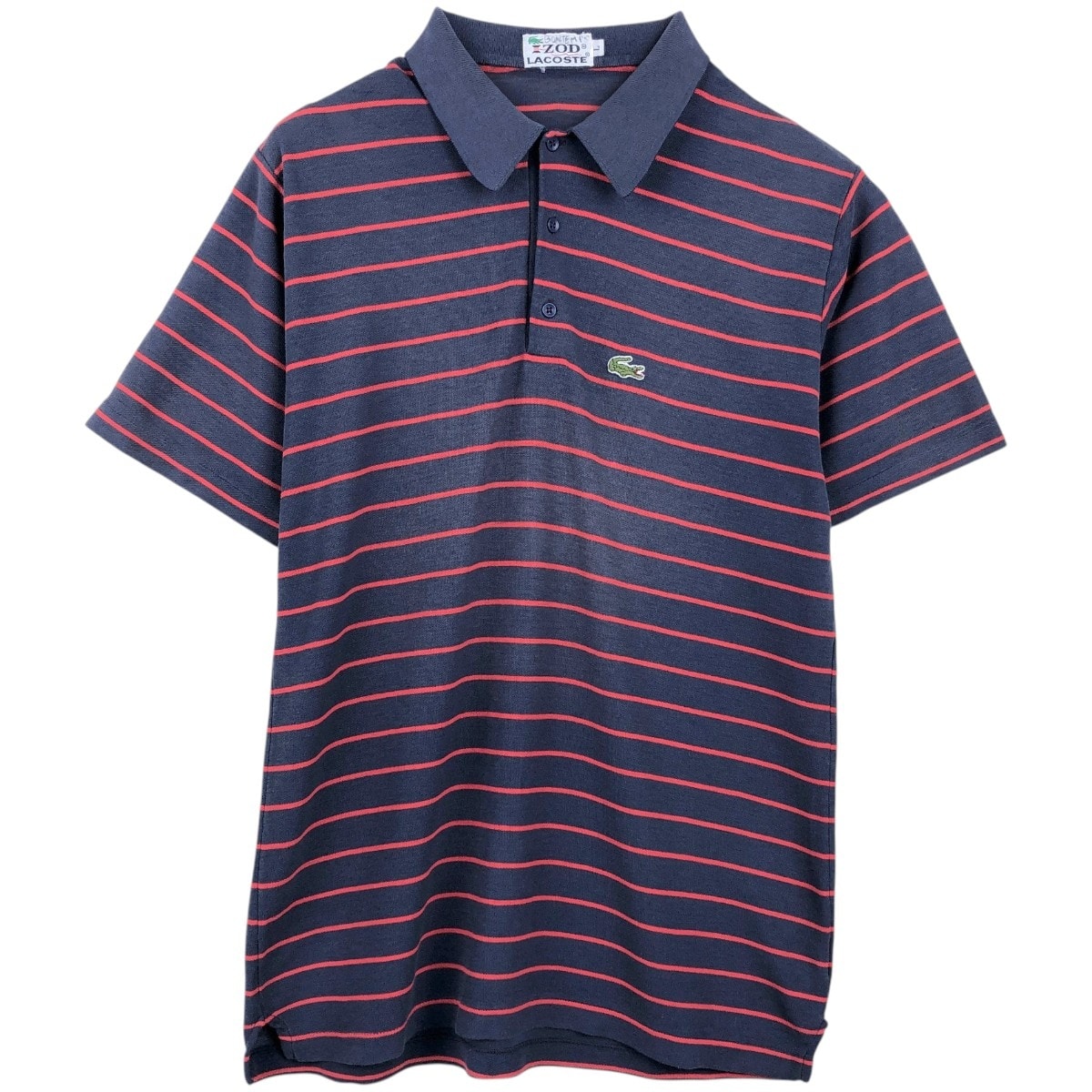 古着 70年代 ラコステ LACOSTE IZOD 半袖 ボーダー ポロシャツ メンズL相当 ヴィンテージ/eaa657582