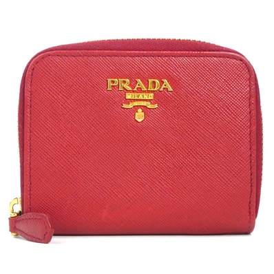 プラダ PRADA コインケース レザー レッド ユニセックス【中古】 h30996a