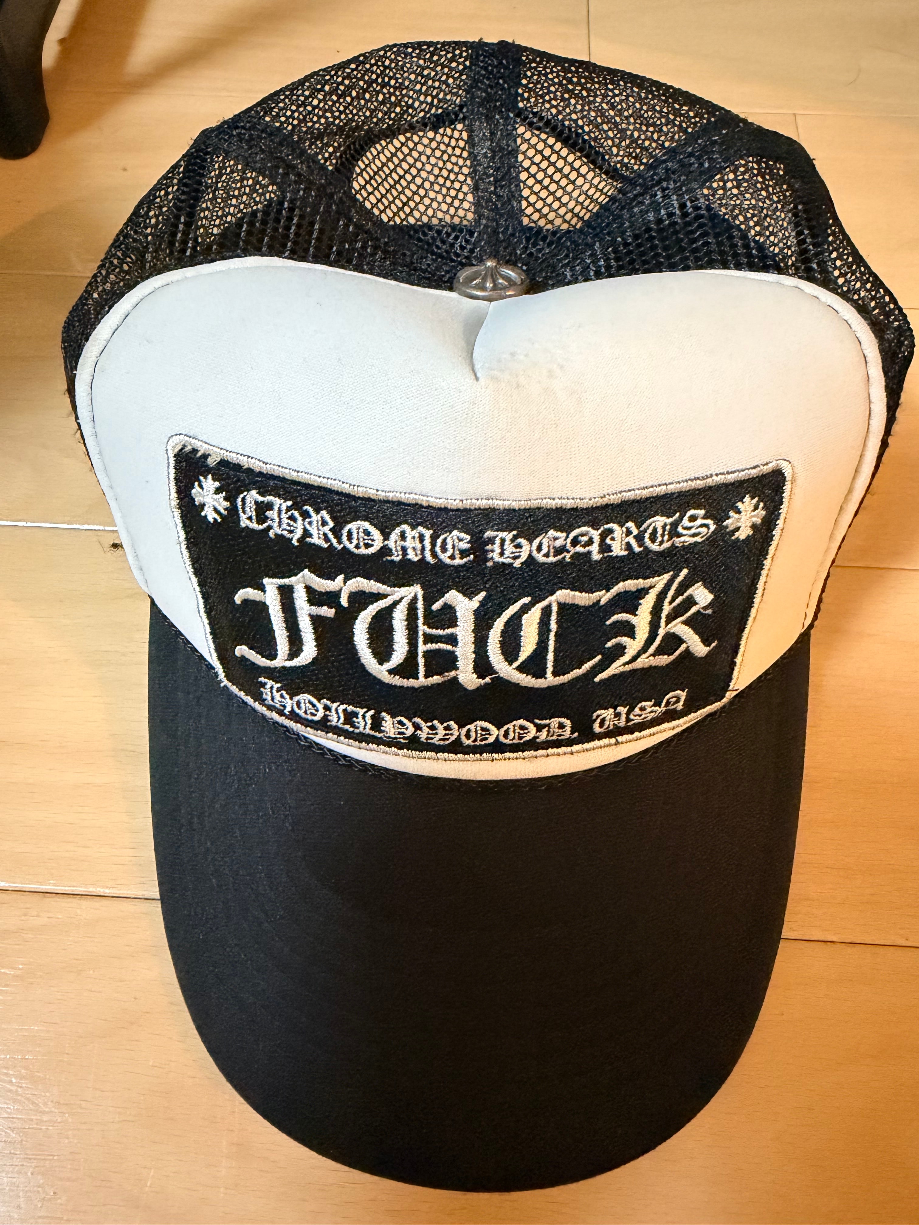 Chrome Hearts Tracker Cap Fuck "Black/White"