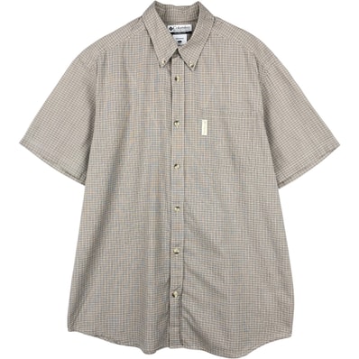 古着 00年代 コロンビア Columbia 半袖 ボタンダウン チェックシャツ メンズL相当/eaa655419