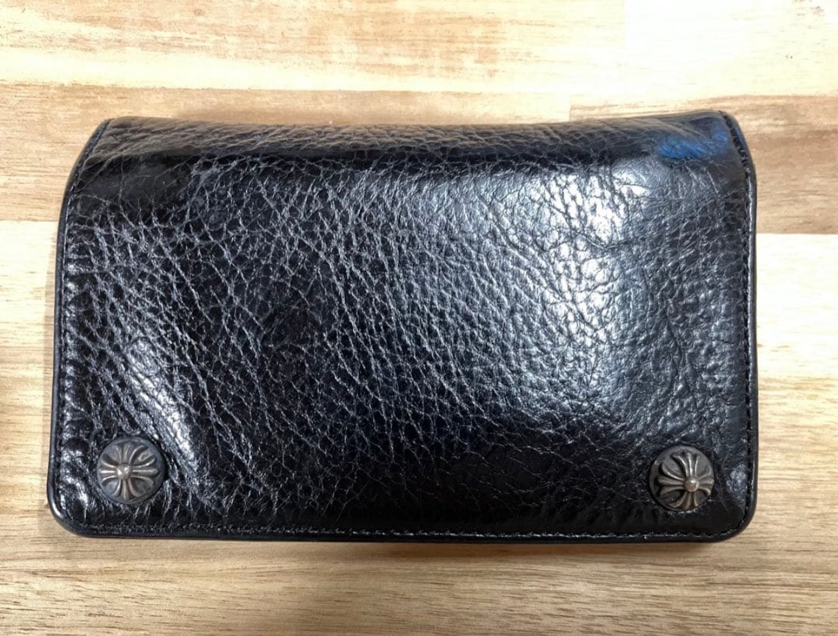 CHROME HEARTS クロムハーツ 2つ折り 2zip 財布 ボタンレザーウォレット