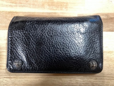 CHROME HEARTS クロムハーツ 2つ折り 2zip 財布 ボタンレザーウォレット