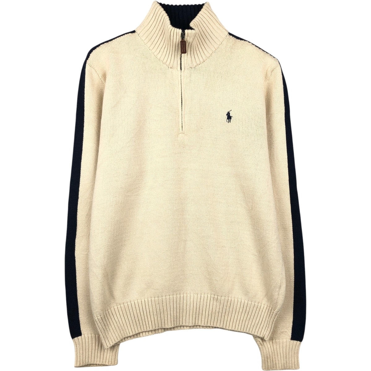 古着 ラルフローレン Ralph Lauren POLO by Ralph Lauren コットンニットハーフジップセーター メンズS相当/eaa651558