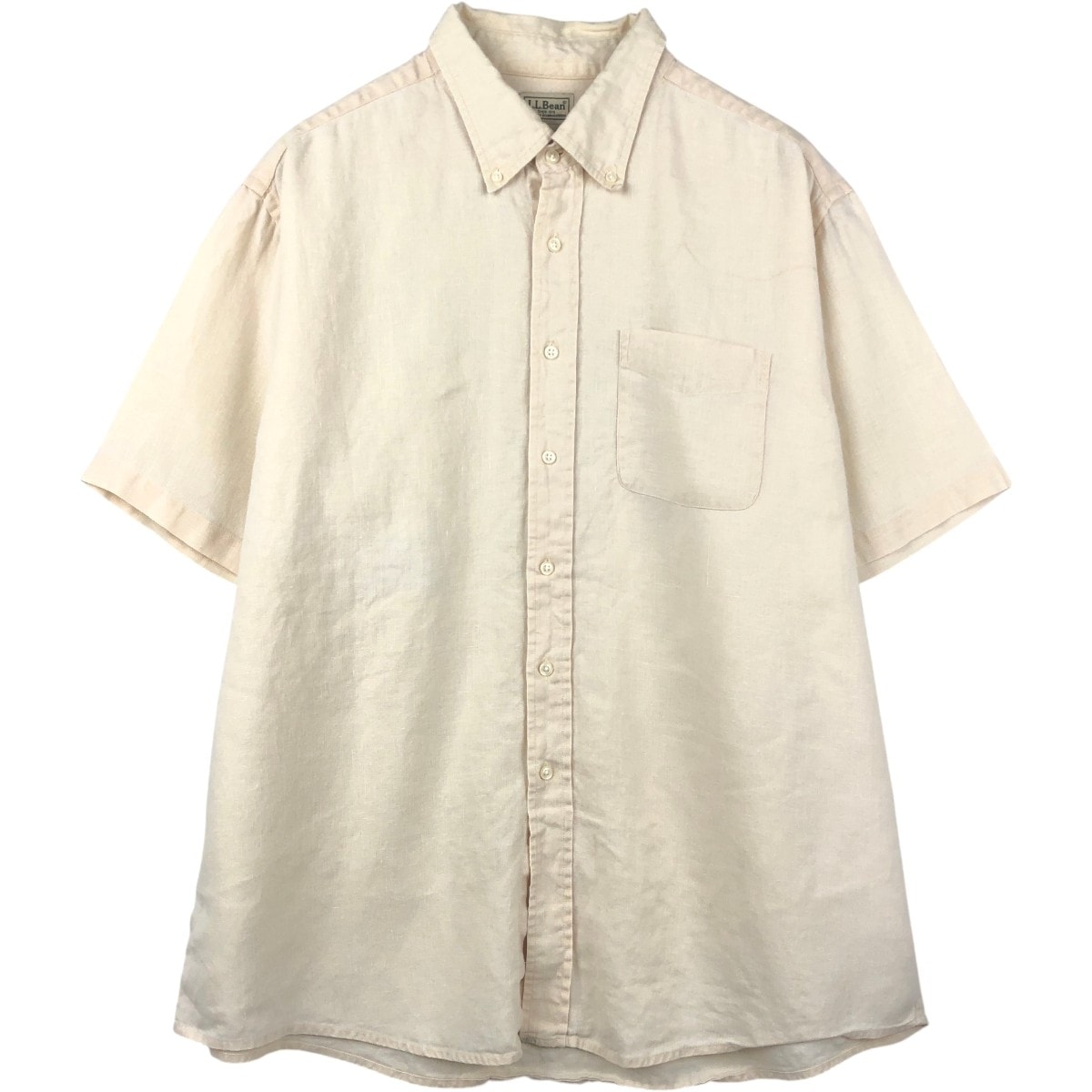 古着 90~00年代 エルエルビーン L.L.Bean 半袖 リネン ボタンダウンシャツ メンズXL相当 ヴィンテージ/eaa659113