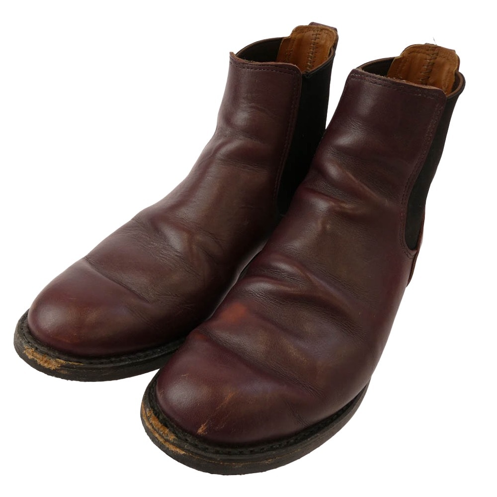 RED WING レッドウィング ブーツ 9077 USA製 Mil-1 Congress Boots コングレス ブーツ レザー サイドゴア ブーツ ワインレッド系 9.5【中古】