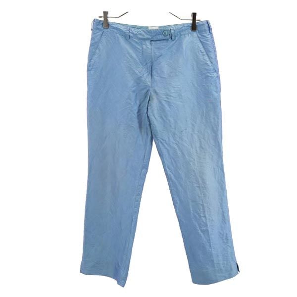 ARMANI アルマーニ シルク クロップドパンツ 42 水色