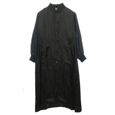 COMME des GARCONS コムデギャルソン IH-C001 GOOD DESIGN SHOP キュプラ ロゴ スタッフ コート ブラック系 ネイビー系 S【中古】