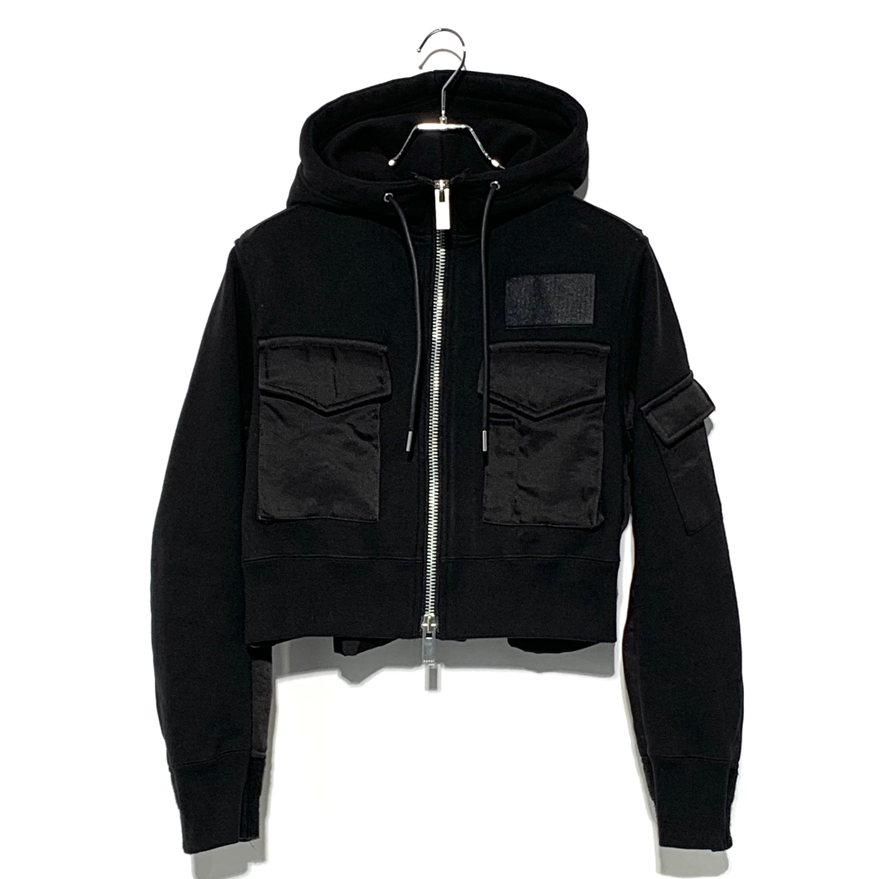 sacai x SPIEWAK Cotton Jersey Hoodie Black
