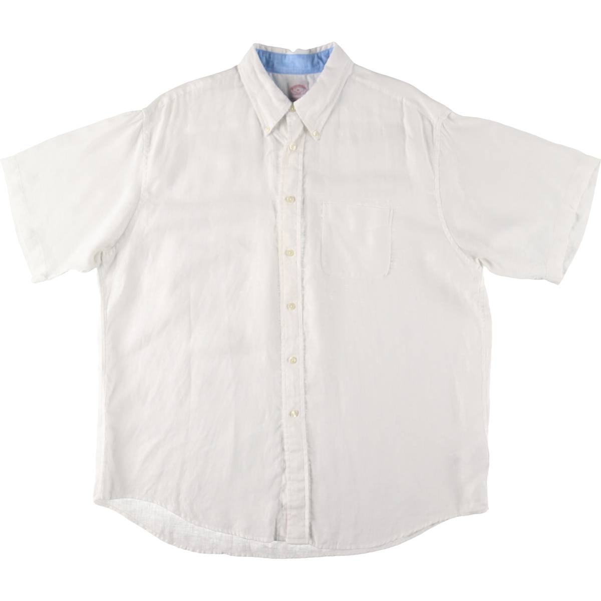 古着 ブルックスブラザーズ Brooks Brothers 346 半袖 リネン ボタンダウンシャツ メンズXL相当/eaa553983