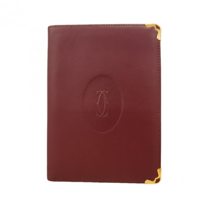【6fa1651】カルティエ 財布 マスト レザー ボルドー ゴールド金具【中古】メンズ レディース ユニセックス