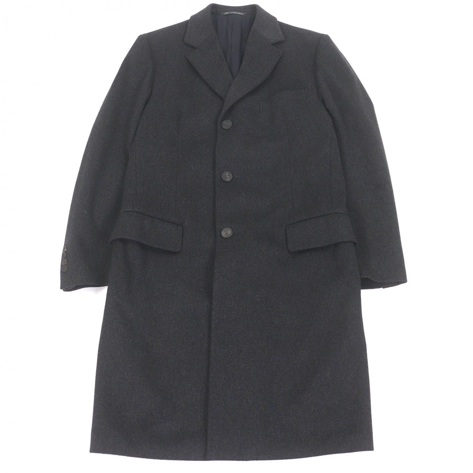 極美品 グッチ チェスターコート チャコールグレー メンズ 46