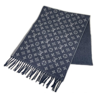 LOUIS VUITTON ルイ・ヴィトン エトール M8506 秋冬 AW マフラー カシミヤ/ウール ネイビー レディース【中古】