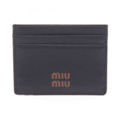 ミュウ ミュウ Miu Miu MATELASSE マテラッセ カードケース アクセサリー レザー レディース ブラック系 / ブラウン系 5MC076 【中古】