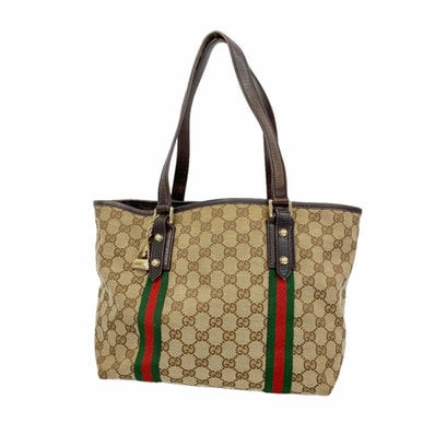 【6id5488】グッチ トートバッグ GGキャンバス 137396 キャンバス ベージュ シャンパンゴールド金具【中古】レディース