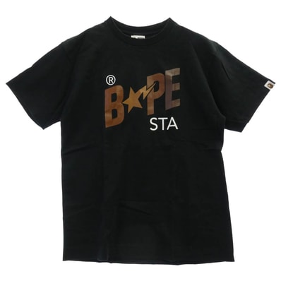 A BATHING APE アベイシングエイプ Tシャツ BAPE STA ロゴプリント 半袖 Tシャツ ブラック系 M【中古】