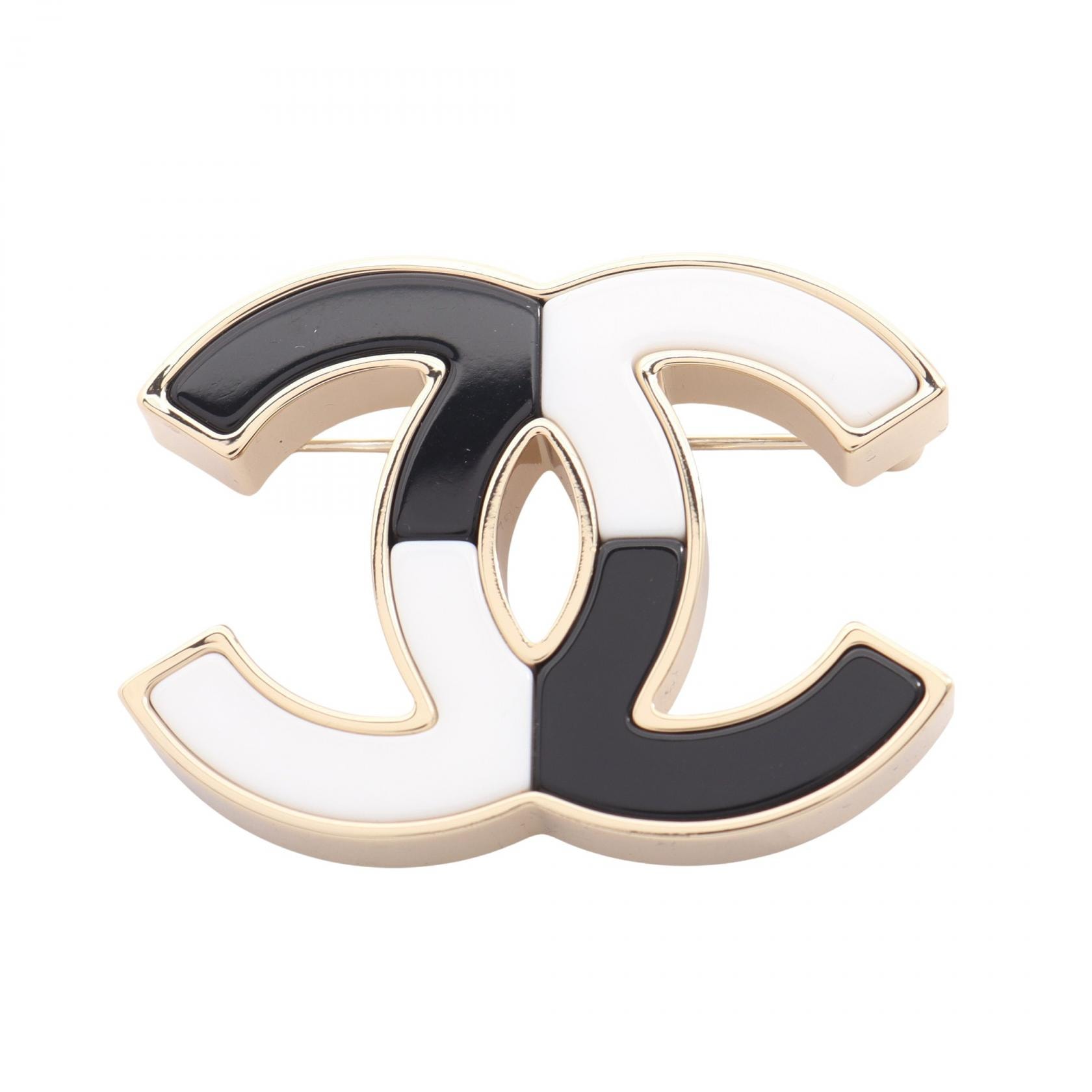 シャネル CHANEL ココマーク ブローチ アクセサリー GP(ゴールドメッキ) レディース ゴールド系 / ホワイト系 / ブラック系 【中古】