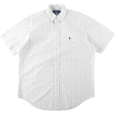 古着 ラルフローレン Ralph Lauren CLASSIC FIT クラシックフィット 半袖 ボタンダウン チェックシャツ メンズL相当/eaa644824