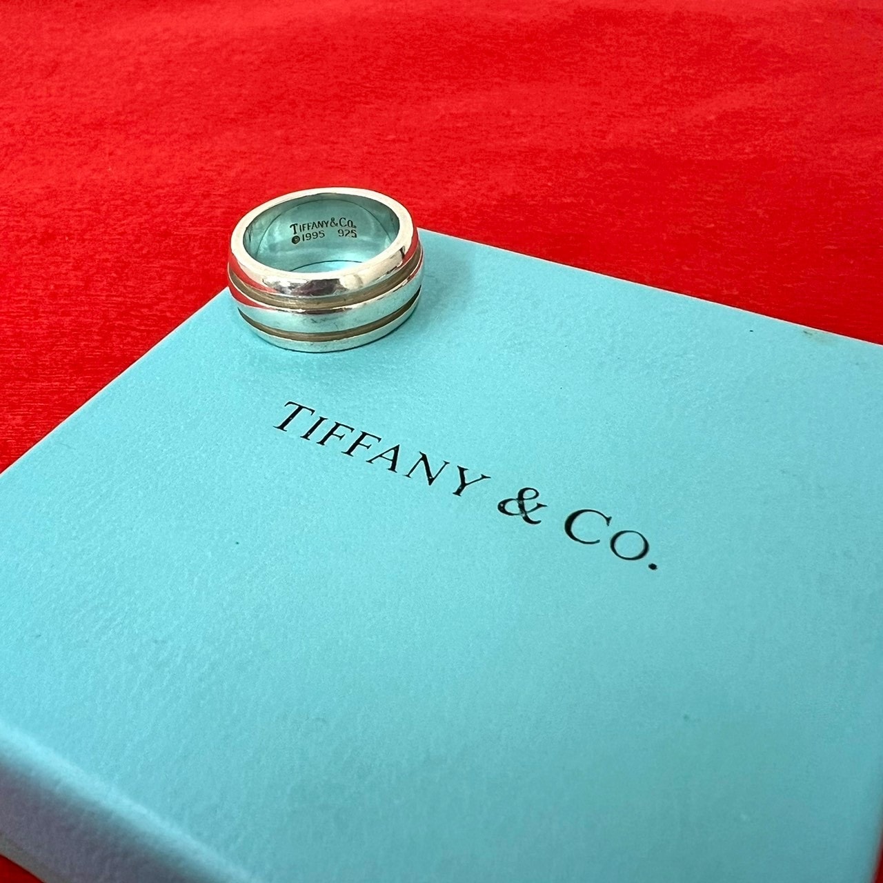 TIFFANY&Co. ティファニー グルーブド ダブルライン リング シルバー925 リング・指輪 10号 シルバー
 -0512