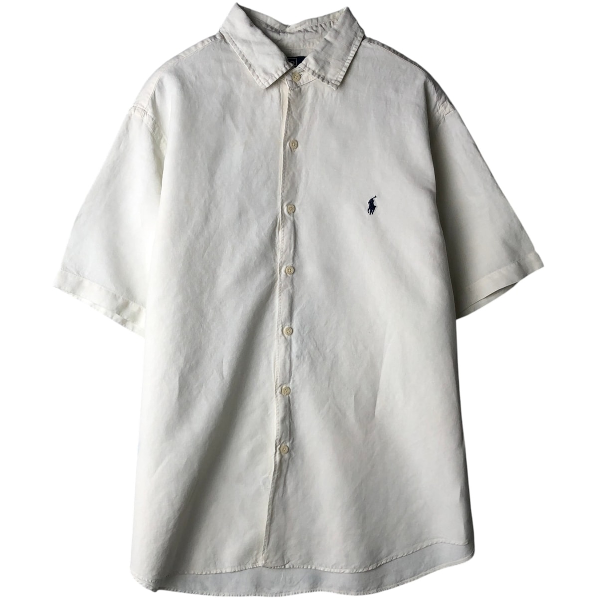 古着 ラルフローレン Ralph Lauren POLO by Ralph Lauren 半袖 リネンシャツ×シルク メンズXL相当/eaa614509