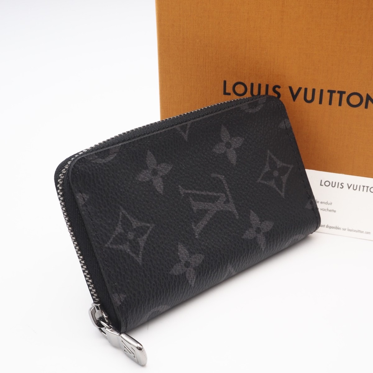 極美品 LOUIS VUITTON ルイ・ヴィトン モノグラム エクリプス ジッピー コインパース ヴェルティカル M81662 コインケース ブラック グレー コーティングキャンバス レディース
