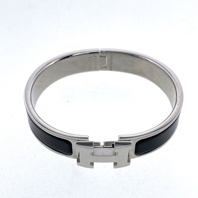 HERMES エルメス クリッククラックPM バングル ブレスレット メタル ブラック シルバー レディース【中古】