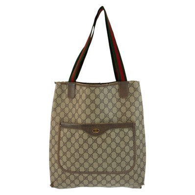 GUCCI グッチ ヴィンテージ シェリーライン ベージュ GGスプリームキャンバス トートバッグ ショルダーバッグ 603982 【中古】