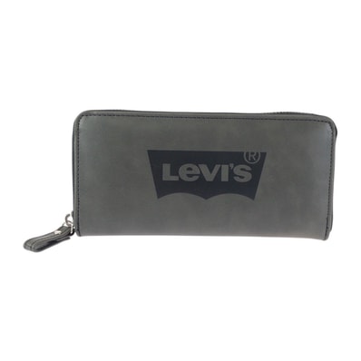 美品 Levi's リーバイス グレー シルバー金具 PVC 長財布 ロングウォレット 600550 【中古】