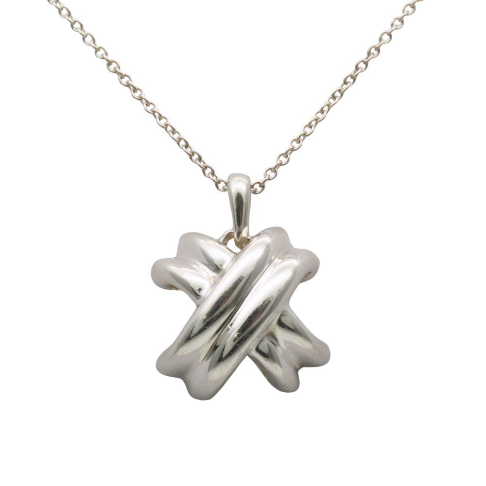 【中古】 ティファニー ネックレス シグネチャー シルバー925 約4.2g シルバー アクセサリー 小物 レディース 女性 TIFFANY&Co.