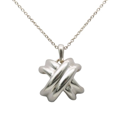 【中古】 ティファニー ネックレス シグネチャー シルバー925 約4.2g シルバー アクセサリー 小物 レディース 女性 TIFFANY&Co.