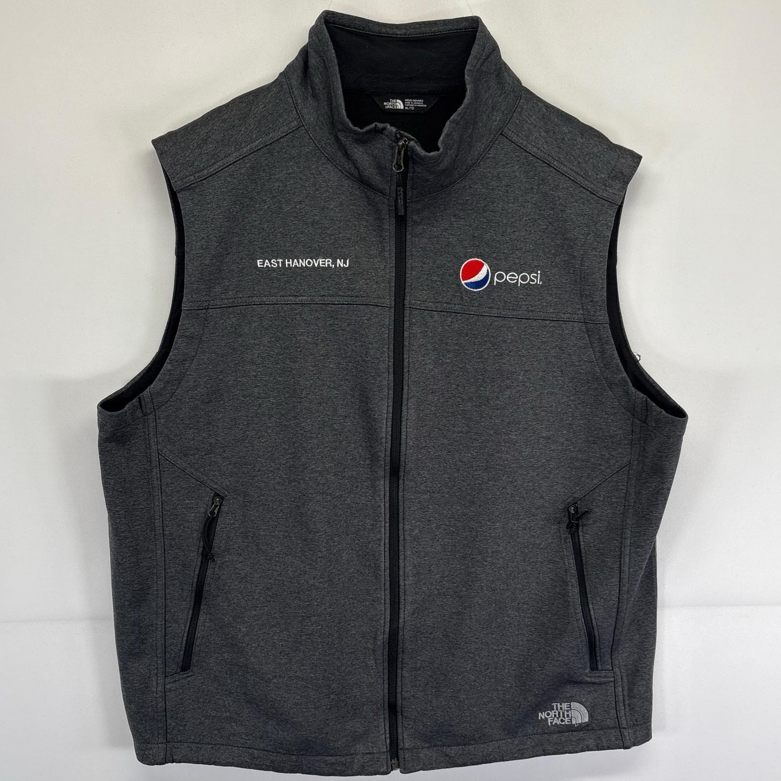 古着 ザ・ノースフェイス THE NORTH FACE ベスト フルジップ フリース ペプシ 企業ロゴ刺繍 XL ダークグレー系 メンズ