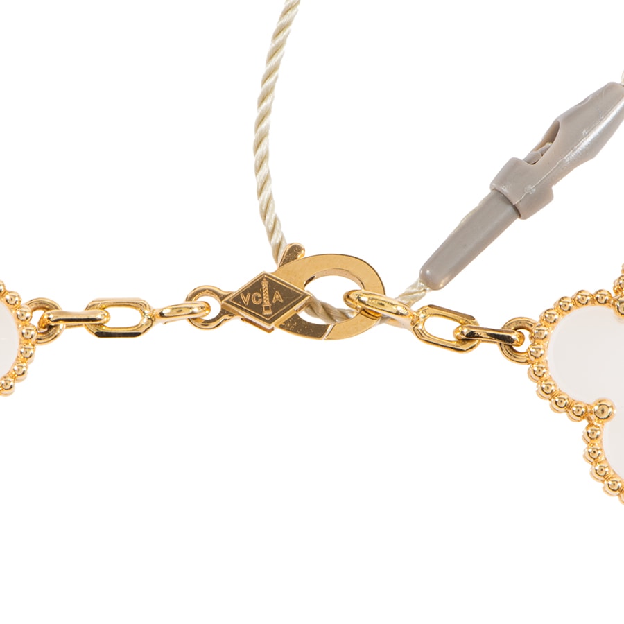 Van Cleef & Arpels ヴァンクリーフ&アーペル ヴィンテージ アルハンブラ ロッククリスタル ブレスレット 5モチーフ VCARP39D00 バングル K18YG ロッククリスタル ゴールド クリア【中古】