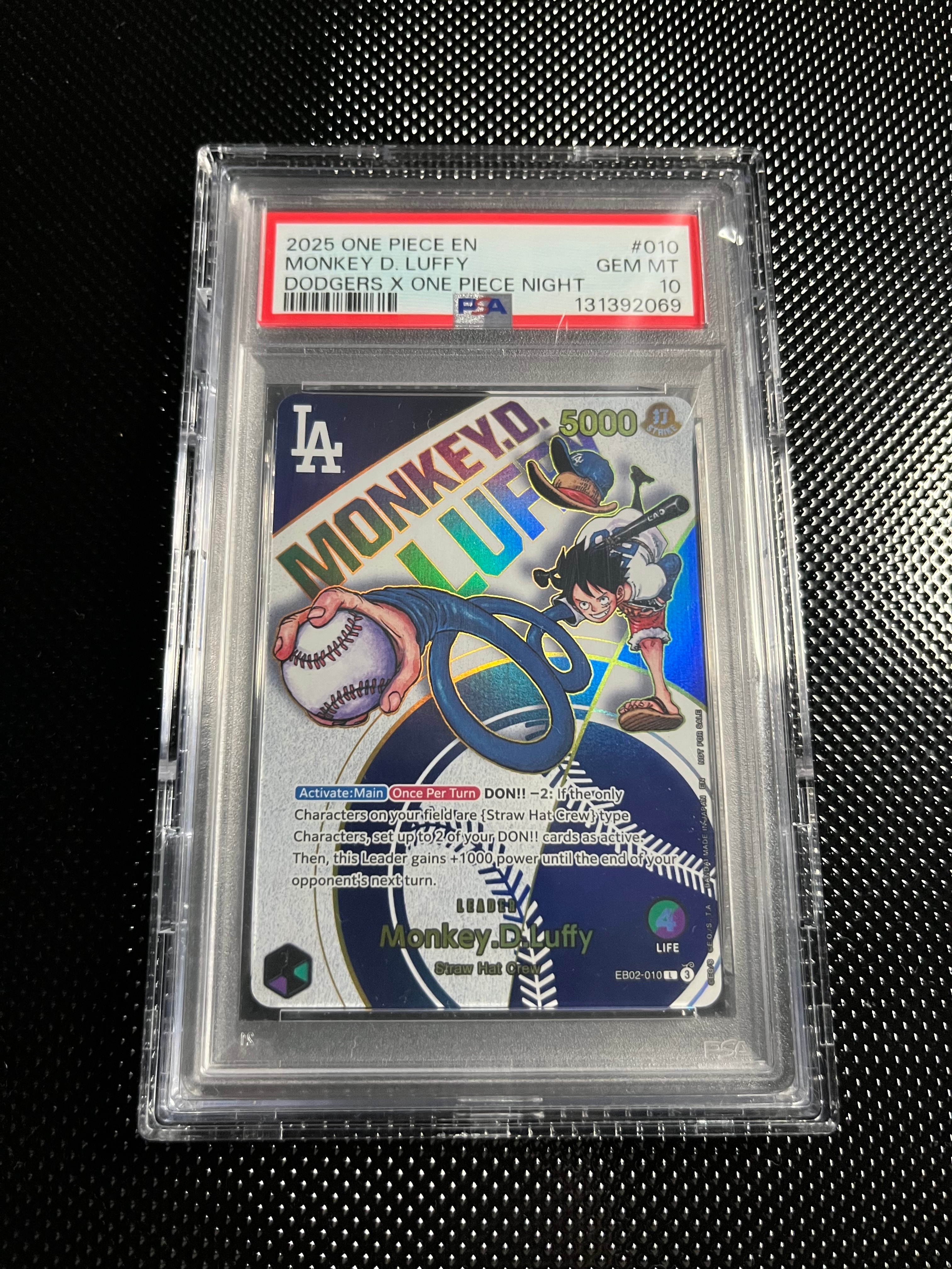 モンキー・D・ルフィ L [EB02-010]【英語版】(プロモーションカード「ワンピースカードゲーム x ロサンゼルスドジャース」)