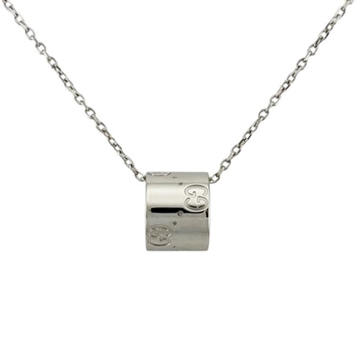 グッチ アイコン ネックレス 18金 K18ホワイトゴールド レディース GUCCI 中古