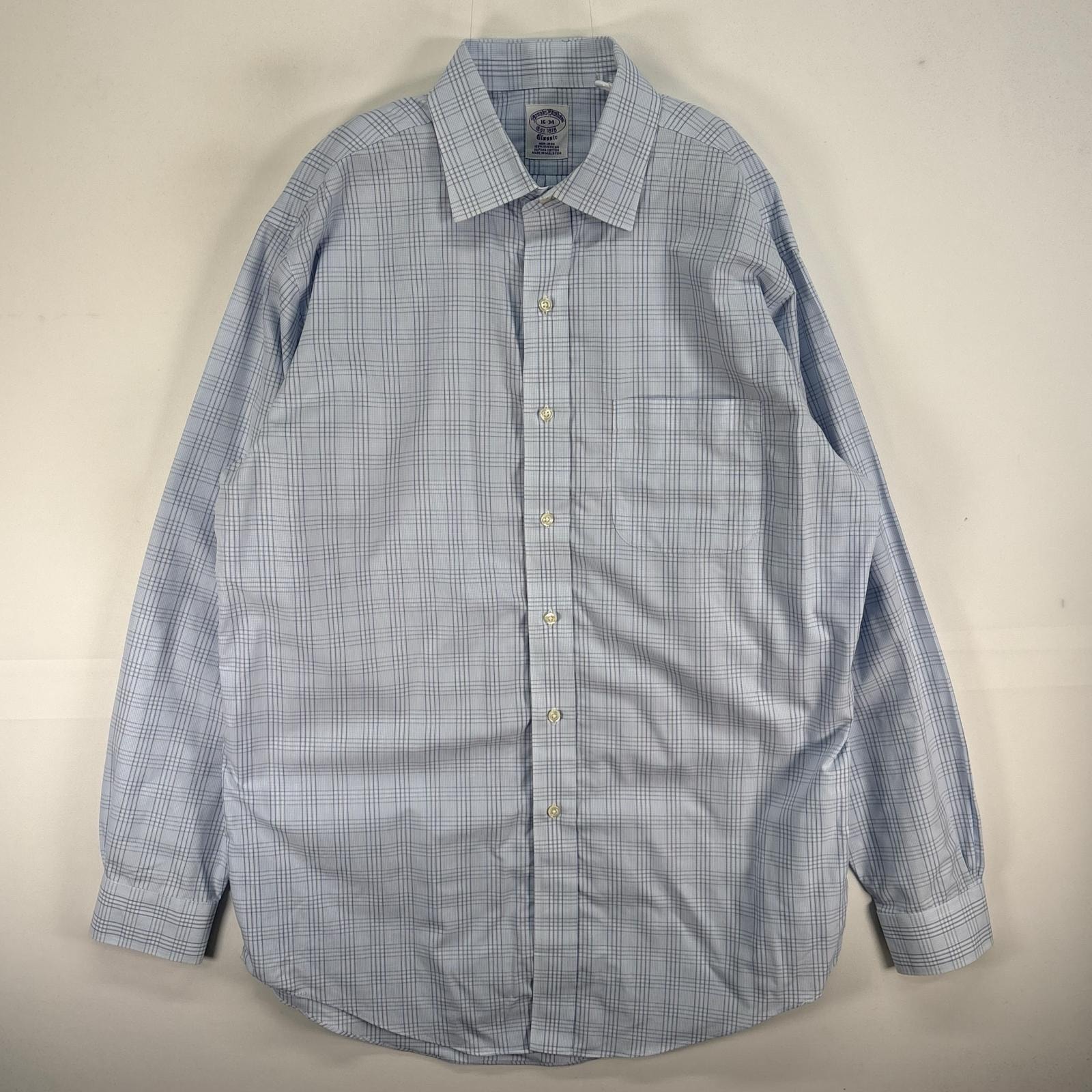 古着 ブルックスブラザーズ Brooks Brothers 長袖シャツ CLASSIC 胸ポケ L ブルー系 チェック メンズ