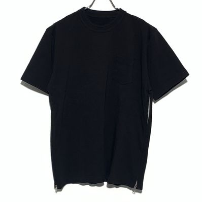 sacai Side Zip Cotton T-Shirt "Black"