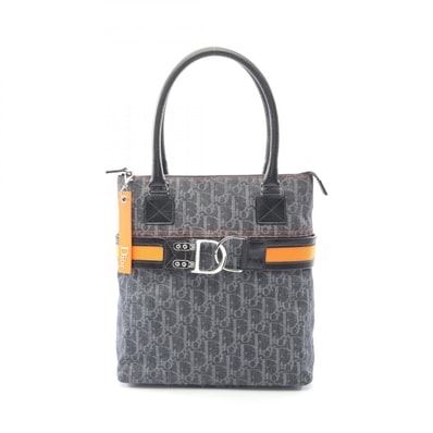 ディオール Dior フライトライン トロッター トートバッグ バッグ デニム レザー レディース ネイビー系 / ブラック系 / オレンジ系 【中古】