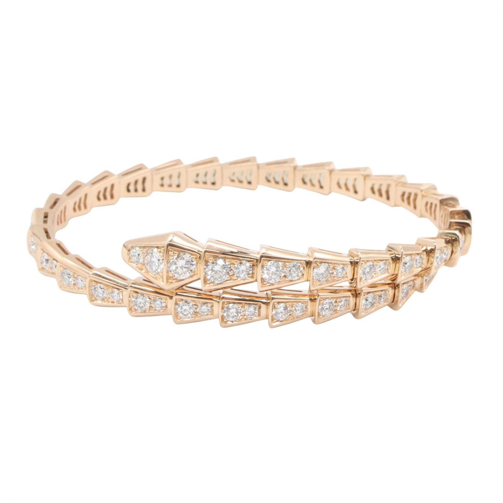 ブルガリ BVLGARI セルペンティヴァイパー ダイヤ ブレスレット ブレスレット アクセサリー K18PG(ピンクゴールド) ダイヤモンド レディース ゴールド系 / クリア系 361143 【中古】