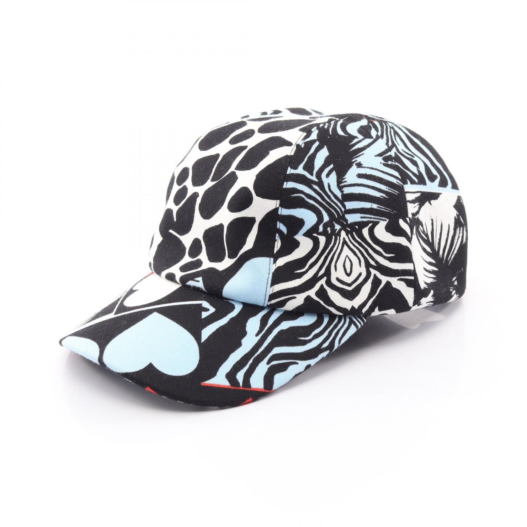 エルメス HERMES Davis Jungle Love キャップ 帽子 コットン レディース ブラック系 / マルチカラー 【中古】