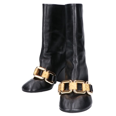 ジルサンダー チェーンモチーフ チャンキーヒール ブーツ/ 36