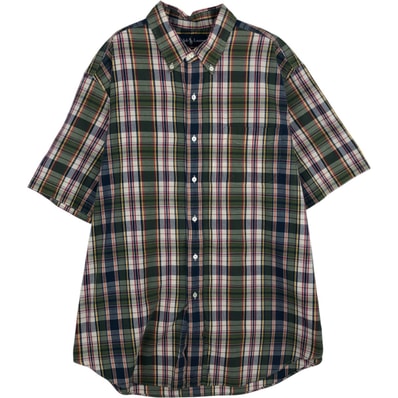 古着 ラルフローレン Ralph Lauren CLASSIC FIT 半袖 ボタンダウン チェックシャツ メンズXL相当/eaa641153