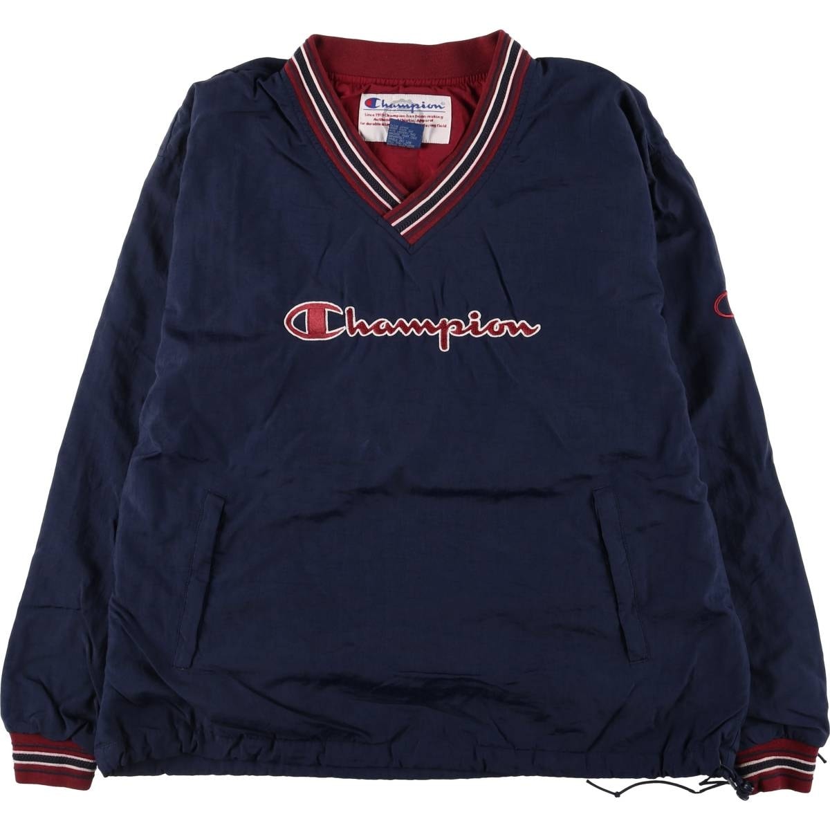 古着 90年代 チャンピオン Champion Vネック ナイロンプルオーバー メンズL相当 ヴィンテージ/eaa540414