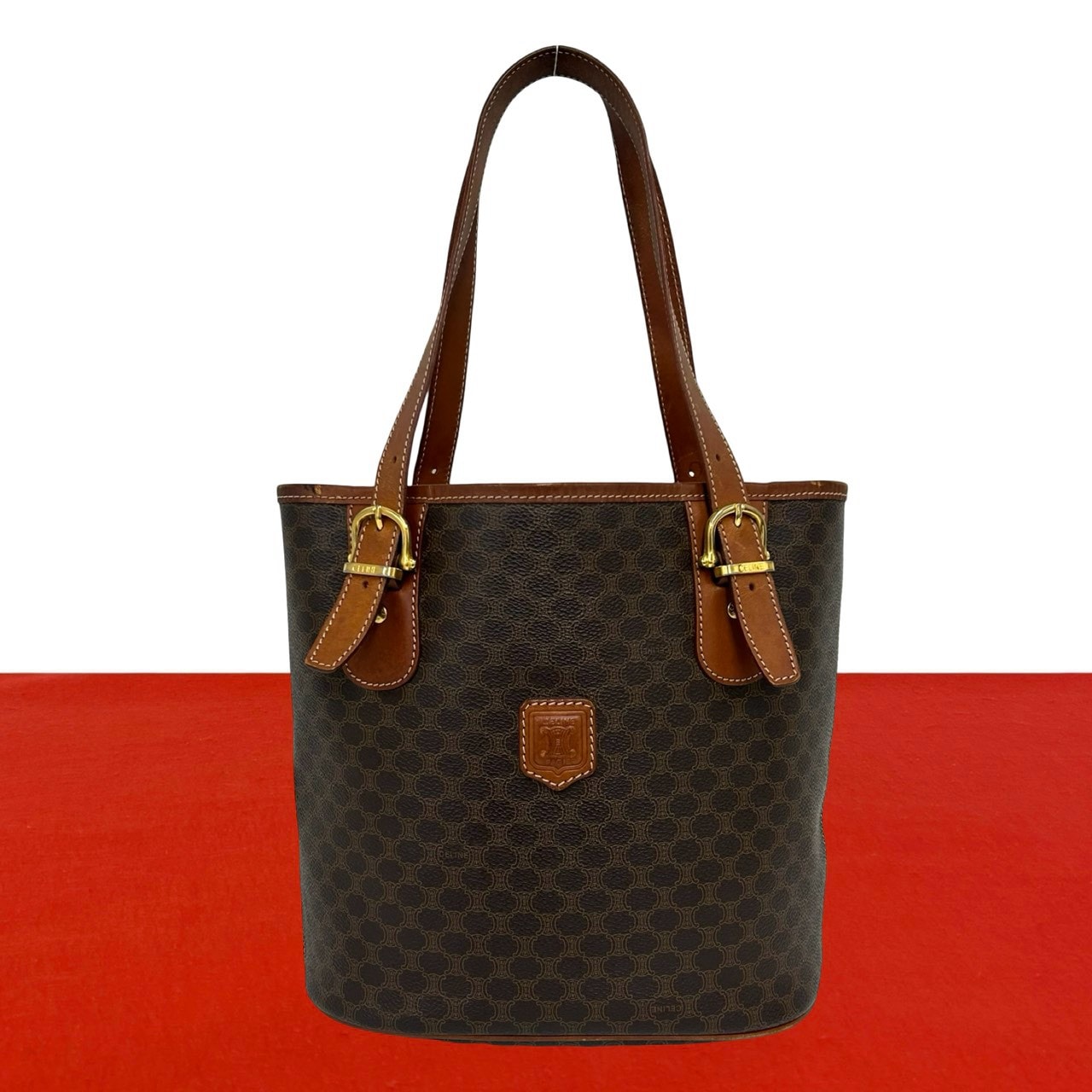 B (目立った傷や汚れなし)】CELINE セリーヌ マカダム ブラゾン 柄