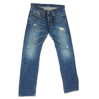 HYSTERIC GLAMOUR ヒステリックグラマー 0213AP13 RW CLASH加工 スタッズ ストレート デニム パンツ インディゴブルー系 30【中古】