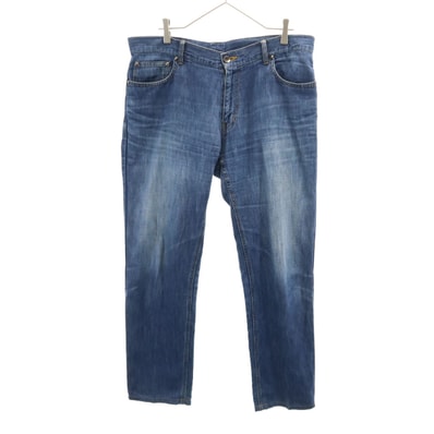 LANVIN LA COLLECTION ランバンコレクション 日本製 リネンブレンド デニムパンツ 52 ウォッシュブルー ジーンズ