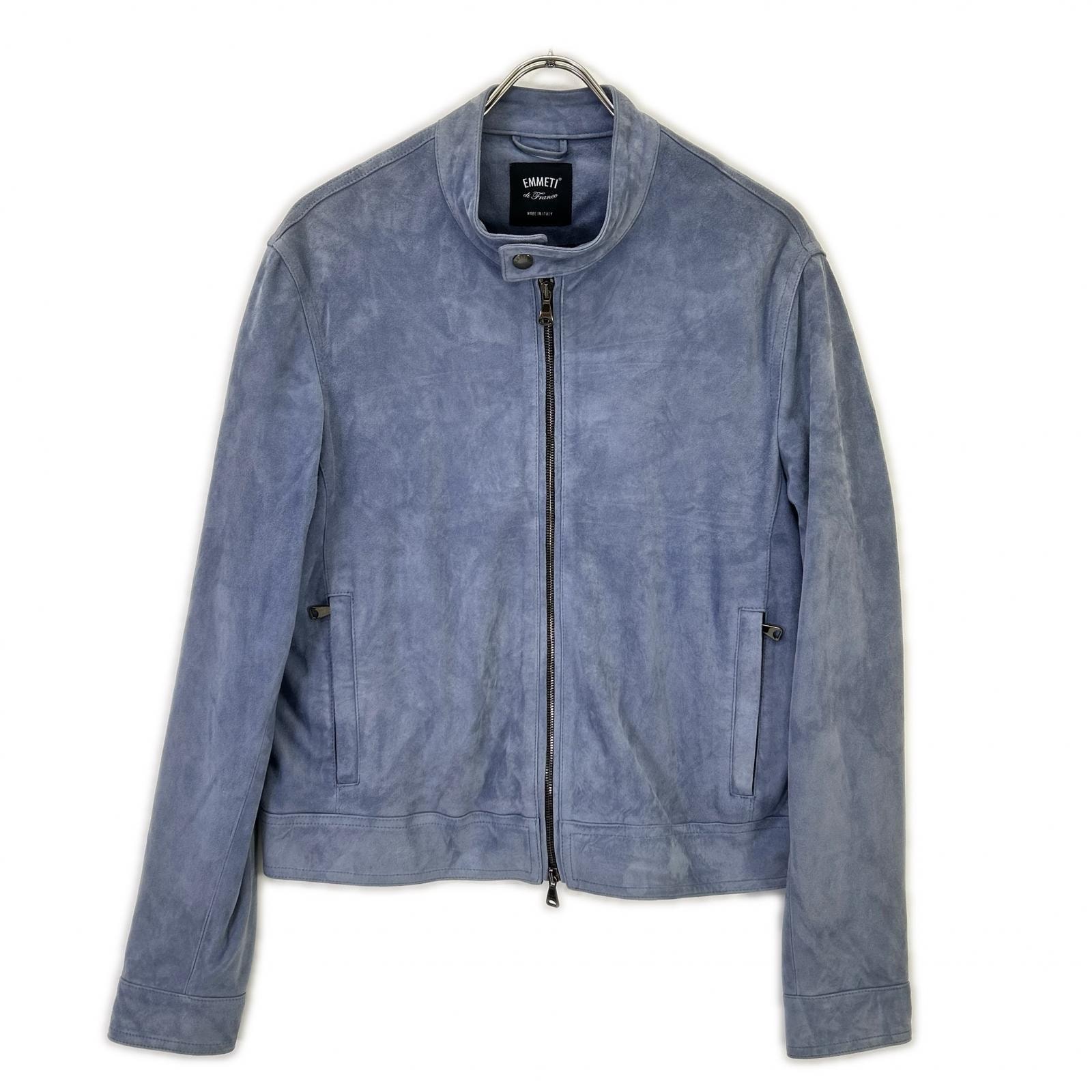 エンメティー ブルー JURI GOAT SKIN SUEDE GIAPPONE-074 シングルライダースジャケット 50