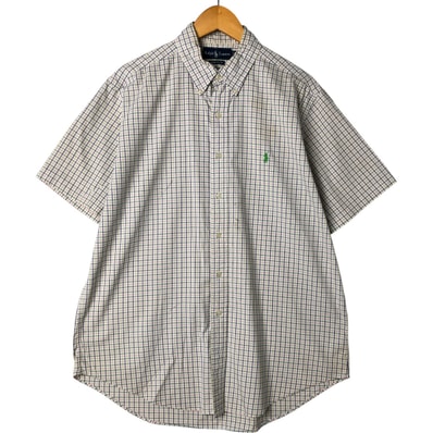 古着 ラルフローレン Ralph Lauren CLASSIC FIT クラシックフィット 半袖 ボタンダウン チェックシャツ メンズL相当/eaa550525