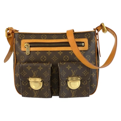 LOUIS VUITTON ルイヴィトン モノグラム ハドソンGM ブラウン ゴールド金具 PVC レザー/ ショルダーバッグ ポシェット 602360 【中古】
