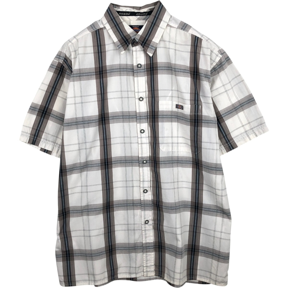 古着 ディッキーズ Dickies チェック柄 半袖 ワークシャツ ボックスシャツ メンズL相当/eaa632735