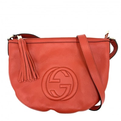 GUCCI グッチ ショルダーバッグ ソーホー ワンショルダー 肩掛け 斜め掛け 308361 レザー オレンジ ゴールド金具 レディース【中古品】